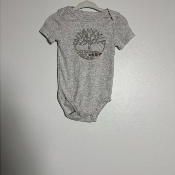 Timberland Other - Timberland 12 Month Baby Onesie Gray Logo Graphic Short Sleeve Bodysuit
